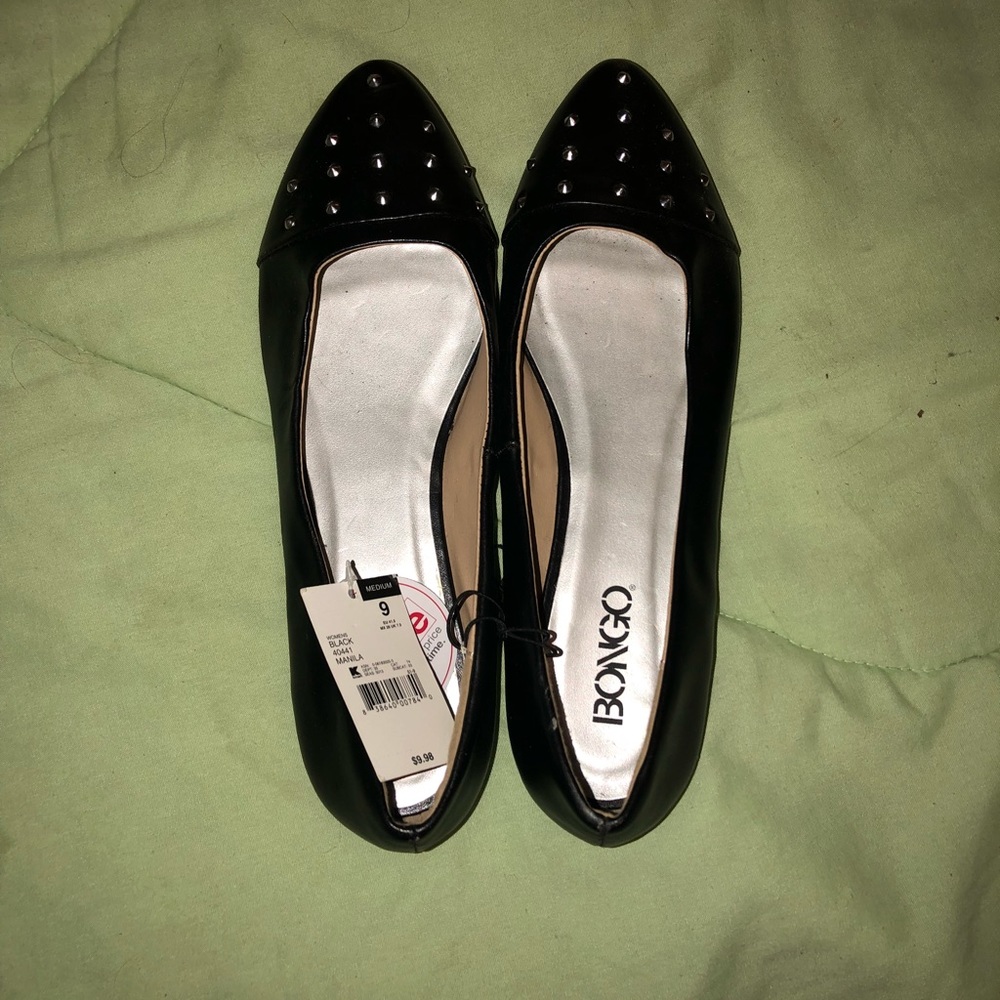 Black flats with studs